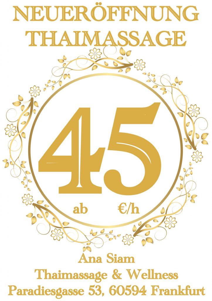 Thaimassage Neueröffnung Angebot
